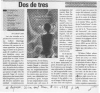 Dos de tres  [artículo] Gabriel Castro.