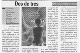 Dos de tres  [artículo] Gabriel Castro.