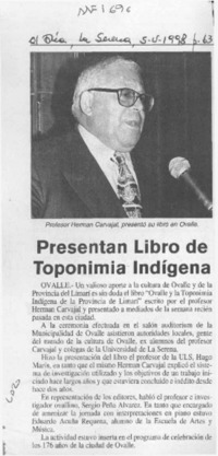 Presentan libro de toponimia indígena  [artículo].