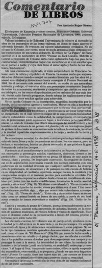 El témpano de Kanasaka y otros cuentos  [artículo] Antonio Rojas Gómez.