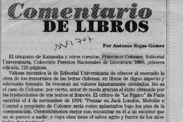El témpano de Kanasaka y otros cuentos  [artículo] Antonio Rojas Gómez.