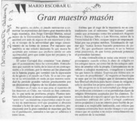 Gran maestro masón  [artículo] Mario Escobar U.