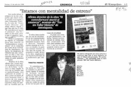 "Estamos con mentalidad de estreno"  [artículo].
