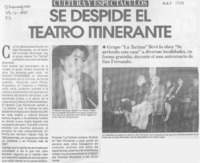 Se despide el teatro itinerante  [artículo].