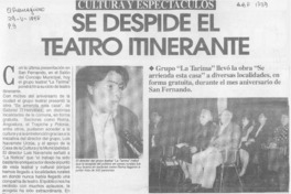 Se despide el teatro itinerante  [artículo].