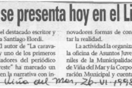 Santiago Elordi se presenta hoy en el Liceo Industrial  [artículo].