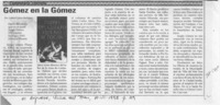 Gómez en la Gómez  [artículo] Gabriel Castro Rodríguez.