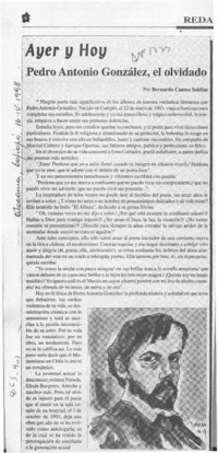 Pedro Antonio González, el olvidado  [artículo] Bernardo Camus Saldías.