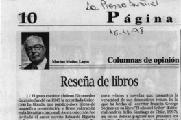 Reseña de libros  [artículo] Marino Muñoz Lagos.