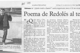 Poema de Redolés al teatro  [artículo].