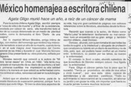 México homenajea a escritora chilena  [artículo].
