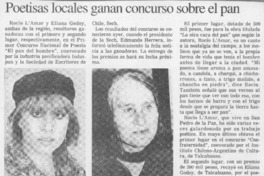 Poetisas locales ganan concurso sobre el pan  [artículo].