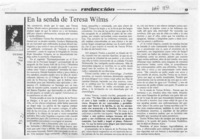 En la senda de Teresa Wilms  [artículo] Sara Vial.