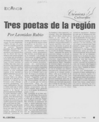Tres poetas de la región