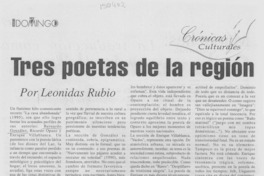 Tres poetas de la región