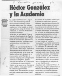 Héctor González y la academia  [artículo] Rosa Cruchaga de Walker.