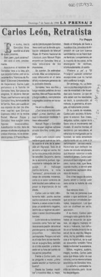 Carlos León, retratista  [artículo] Pepys.