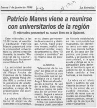 Patricio Manns viene a reunirse con universitarios de la región  [artículo].