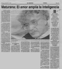 Maturana, el amor amplía la inteligencia