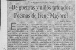 "De guerras y niños tatuados"  [artículo] Matías Rafide.