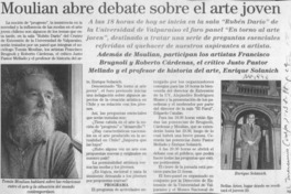 Moulian abre debate sobre el arte joven  [artículo].