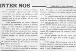 Inter nos  [artículo] Enrique Neiman.