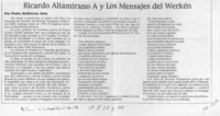 Ricardo Altamirano A. y los mensajes del werkén  [artículo] Pedro Guillermo Jara.