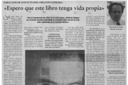 "Espero que este libro tenga vida propia"