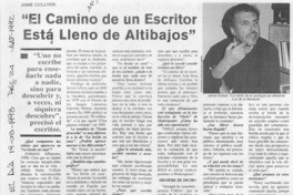 "El camino de un escritor está lleno de altibajos"  [artículo] Mario Rodríguez O.