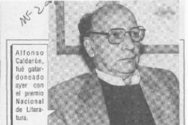 Alfonso Calderón ganó máximo premio literario