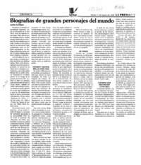 Biografías de grandes personajes del mundo  [artículo].