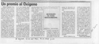 Un premio oxígeno  [artículo] Gabriel Castro Rodríguez.