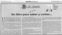 Un libro para saber y contar  [artículo] Edmundo Jonshon Fiedler.