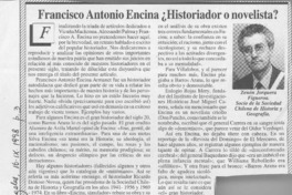 Francisco Antonio Encina, historiador o novelista?  [artículo] Zenón Jorquera Rojas.