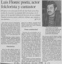 Luis Flores, poeta, actor folclorista y cantautor