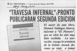 "Travesía infernal", pronto publicarán segunda edición  [artículo].