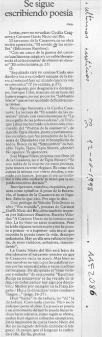 Se sigue escribiendo poesía  [artículo] Filebo.