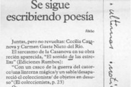 Se sigue escribiendo poesía  [artículo] Filebo.