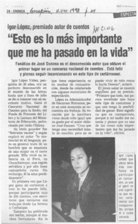 "Esto es lo más importante que me ha pasado en la vida"  [artículo].