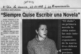 "Siempre quise escribir una novela"  [artículo] Mario Rodríguez O.