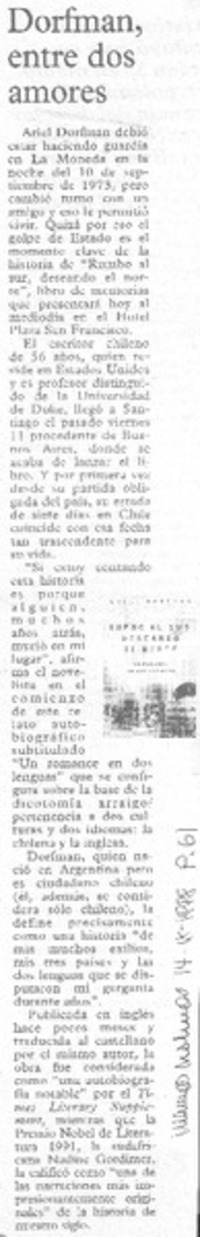 Dorfman, entre dos amores