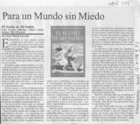 Para un mundo sin miedo  [artículo] Ana María Larraín.