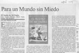 Para un mundo sin miedo  [artículo] Ana María Larraín.