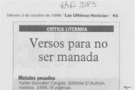 Versos para no ser manada