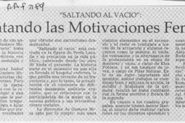 "Saltando al vacío", rescatando las motivaciones femeninas  [artículo] Carola Oyarzún L.