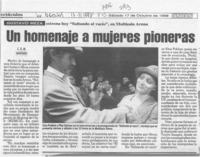 Un homenaje a mujeres pioneras  [artículo] C. G. M.