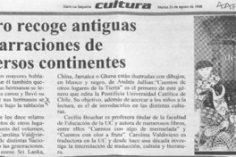 Libro recoge antiguas narraciones de diversos continentes  [artículo].