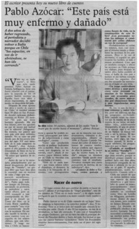 Pablo Azocar, "este país está muy enfermo y dañado"