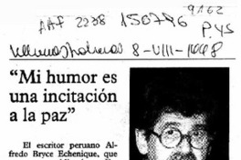 "Mi humor es una incitación a la paz"  [artículo].