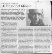 Edmundo Concha, defensor del idioma  [artículo].